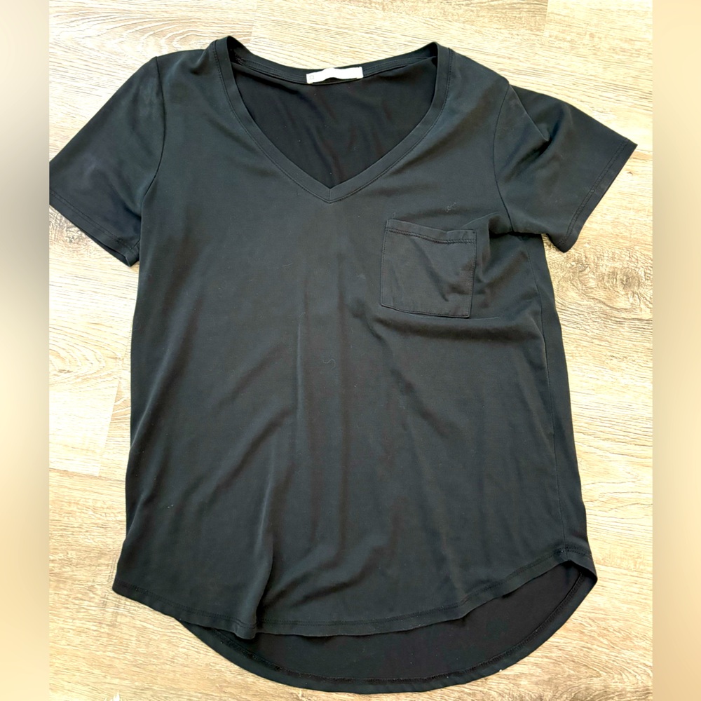 Tresics Luxe Modal Shirt Black Womens Small Modal pocket t shirt
